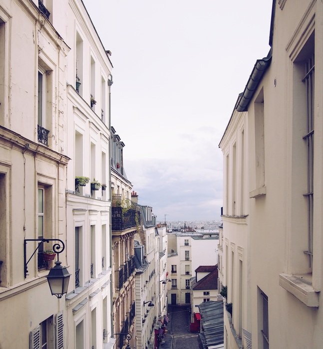 old apartments on montmartre, france, paris