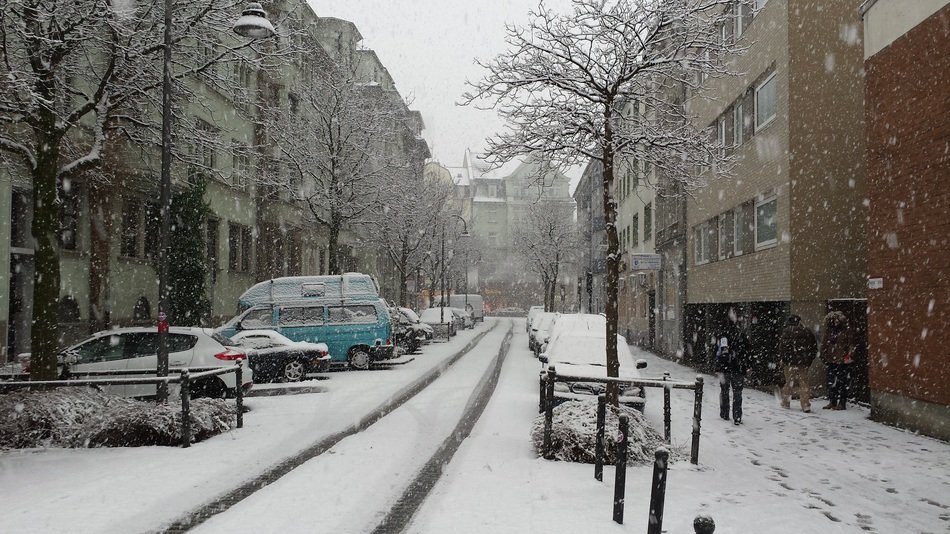 snow outside in winter