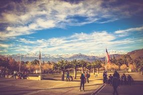 People on the streets of Chile