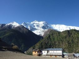 mountains snow sky, nepal