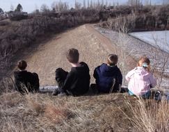 young people among nature