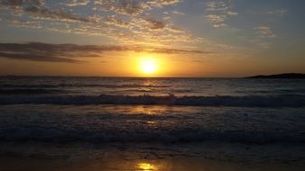 sea beach at the sunset