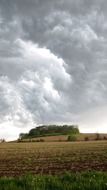 stubby clouds over the countryside