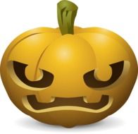 Drawing of angry carved pumpkin