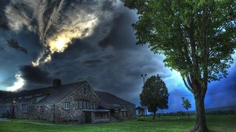 scenic landscape before a thunderstorm