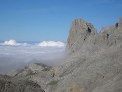 panoramic view of the limestone mountain peaks of Naranjo de Bulnes