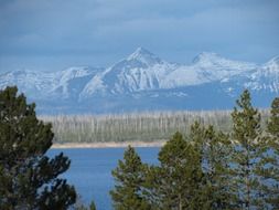 Landscape of snowy mountains