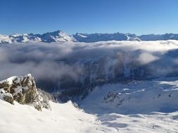 high alpine snowcapped mountains