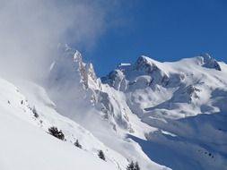 white mountains in the snowy Ðlps
