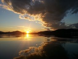 mirror clouds of sunset