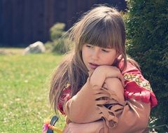 Little girl with a pensive look