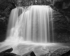 landscape of scenic waterfall in hayden falls park, usa, ohio