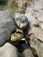 landscape with stones after erosion