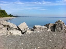 rocky boulders on the beach