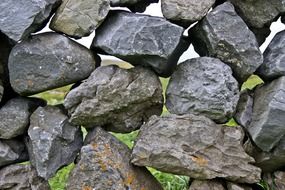 fence of wild stone close up, Ireland, galway