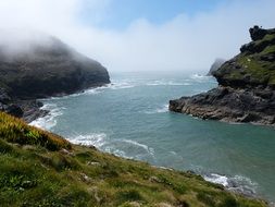 rocky coast of the river in england