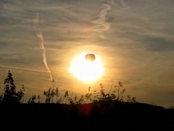 balloon against the setting sun