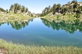 reflection in the lake of the Pyrenees landscape