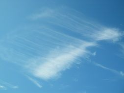 Beautiful white cirrus clouds in blue sky