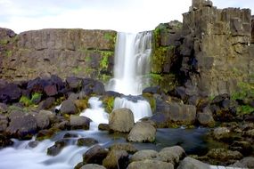 waterfall Ehsaraurfoss in iceland
