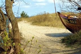 footpath along the sand dune on the northern sea