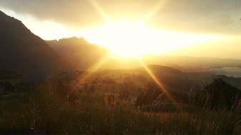 sunset over berner oberland