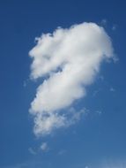 white cloud in the shape of a question mark