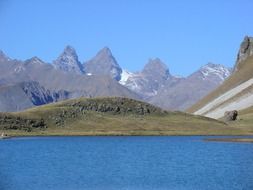 mountains by the lake