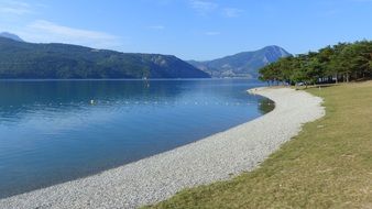 landscape of calm river bank