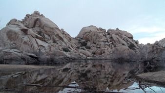 landscape of calm mood on a nevada lake