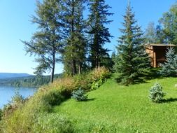 Beautiful scenery near the lake canim