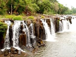 waterfalls in the jungle of laos