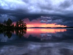 storm clouds at sunset