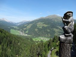 Witch sculpture on the mountain