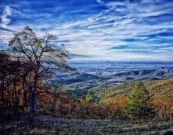 landscape in the form of mountains and valleys in virginia