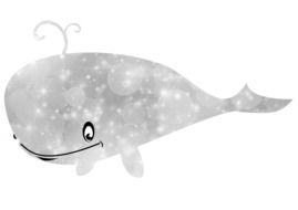 silver whale design icon drawing