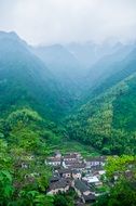 village in mountain valley, scenic landscape, china, nanjianyan