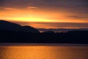 tranquil sunset in mountains