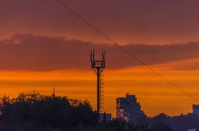 landscape of wonderful orange sunset