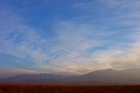 Beautiful, colorful and peaceful landscape with the mountains
