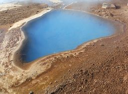 panoramic view of the geyser in iceland