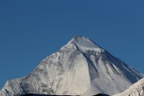 mountain peaks in snow caps