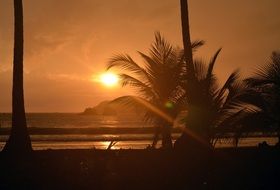 sunset over beaches in costa rica