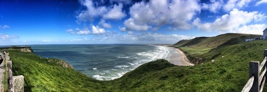 panorama of the ocean green coast