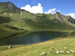 Lake in France in the summer