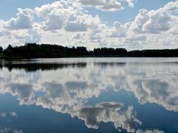 landscape of the lake at summer