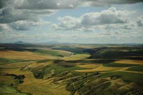 aerial view of scenic countryside, usa, washington