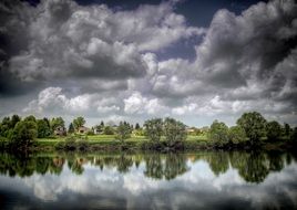 wonderful summer landscape with river