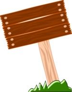 Wooden sign on the pole