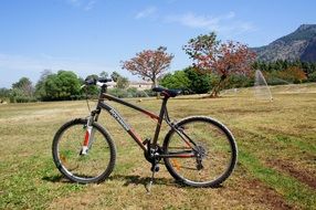 bike in a field in sicily